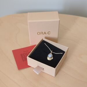 Ora-c Simonne Necklace In Sterling Silver / Blue-lace Agate